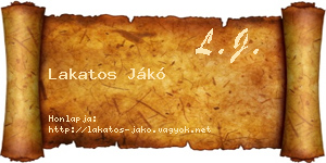 Lakatos Jákó névjegykártya